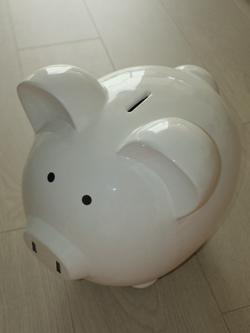 *HUGE* White Ceramic Piggy Bank